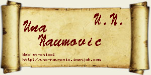 Una Naumović vizit kartica